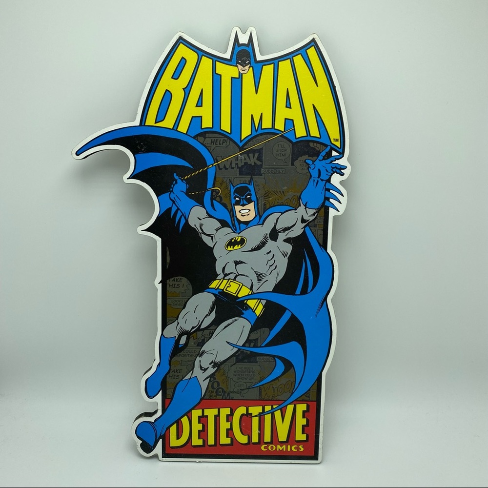 VTG/Retro Style DC Comics Batman Collectible Wooden Sign Wall Hanging 15.25x9.5”